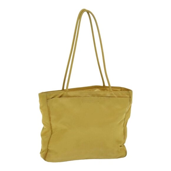 PRADA Tote Bag Nylon Yellow Silver Auth 84670 - Picture 1 of 16